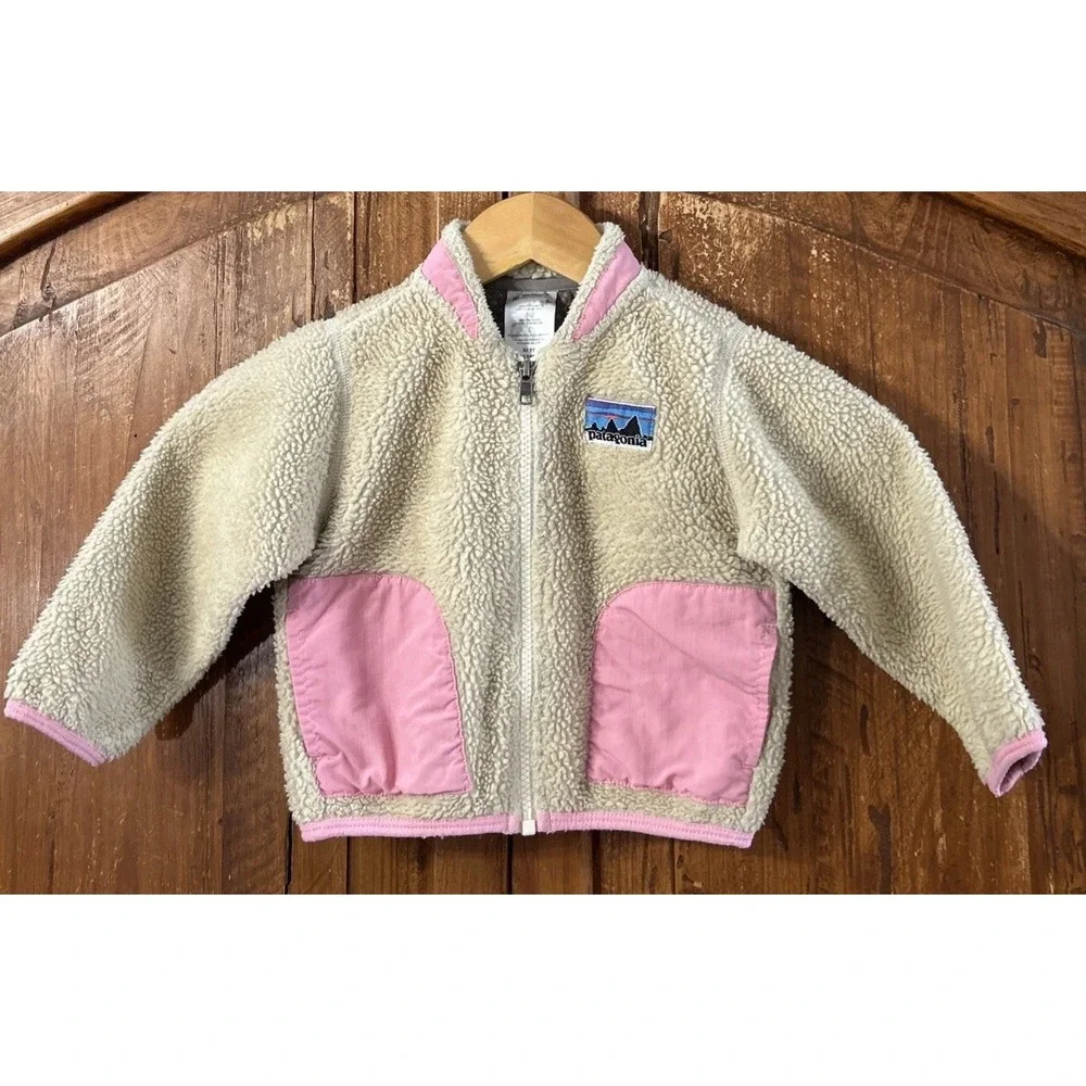 Patagonia Baby Retro X Jacket Rare‎ Vintage Cream Pink Sz 18 Months